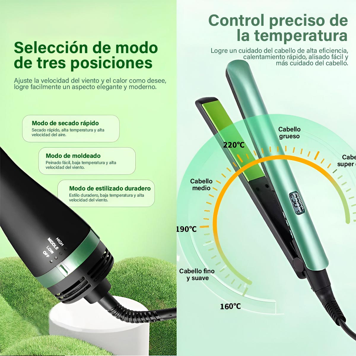 PLANCHA + CEPILLO PRO COMBO 2 EN 1