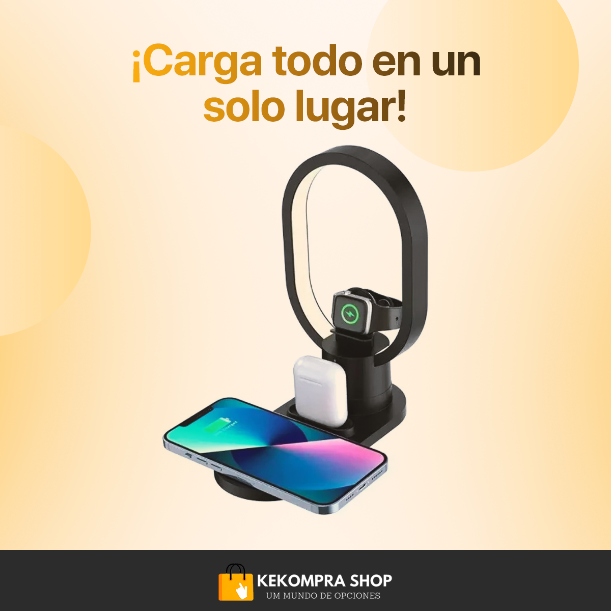 BASE CARGADOR INALAMBRICO 4 EN 1