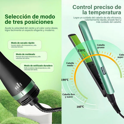 PLANCHA + CEPILLO PRO COMBO 2 EN 1